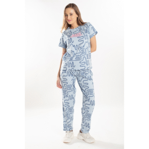 Blue Print Night Suit